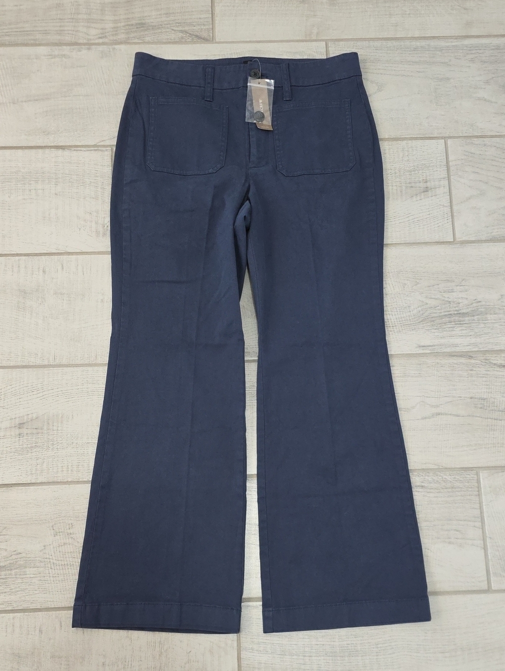 J. Crew Charley Kickout Cropped Pants In Ocean Navy Women's Size 27 NWT